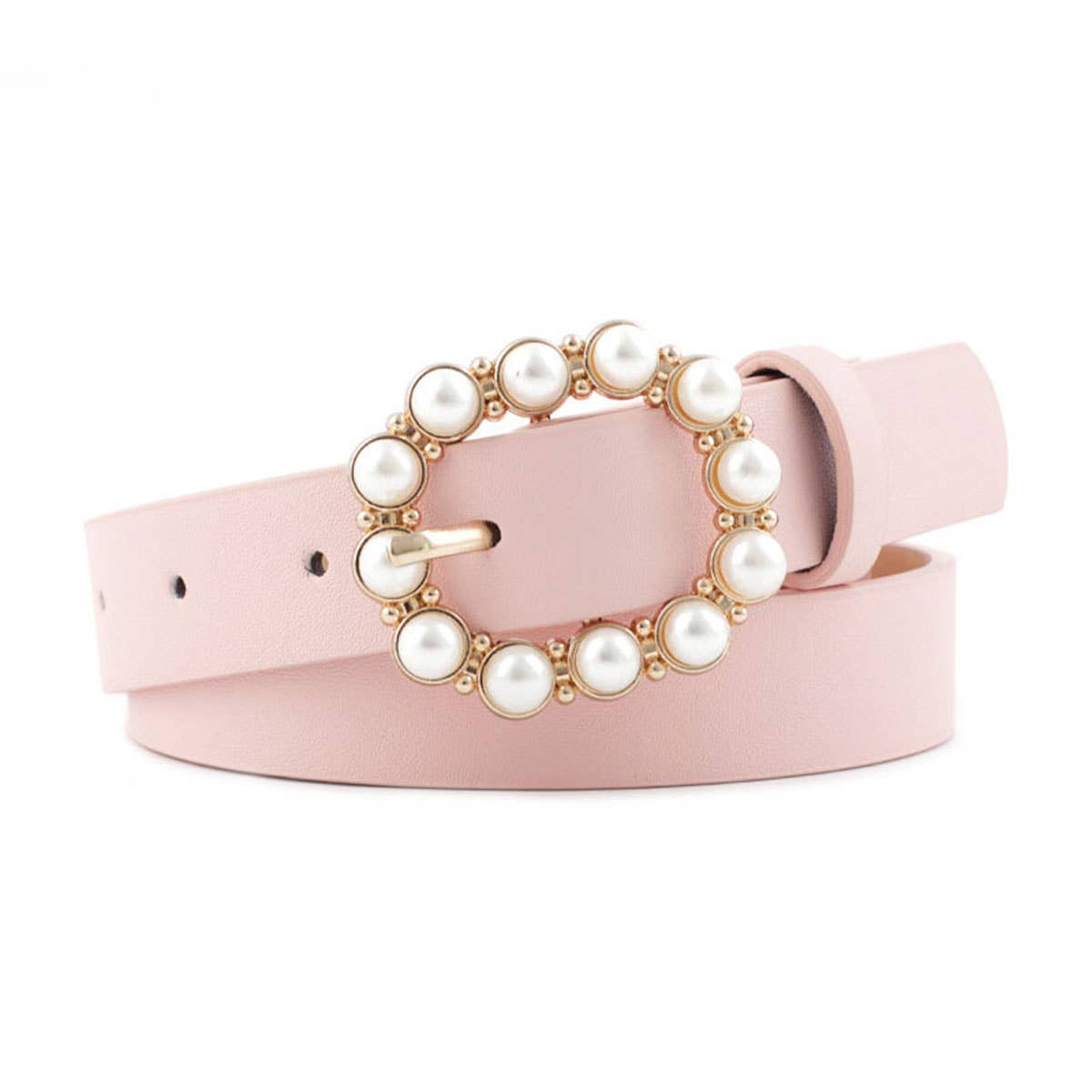 Pearl Buckle Slender Belt