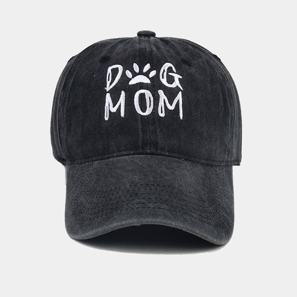 Dog Mom Vintage Washed Embroidered Baseball Cap