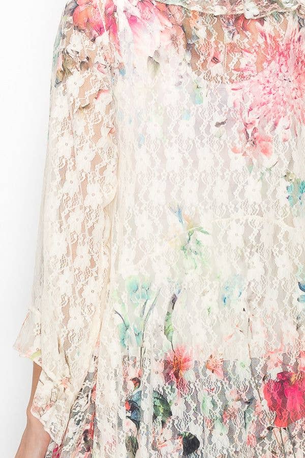 Rose All Lace Ruffled Cardigan