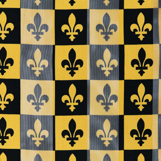 Mardi Gras Fleur De Lis Checkered Long Scarf