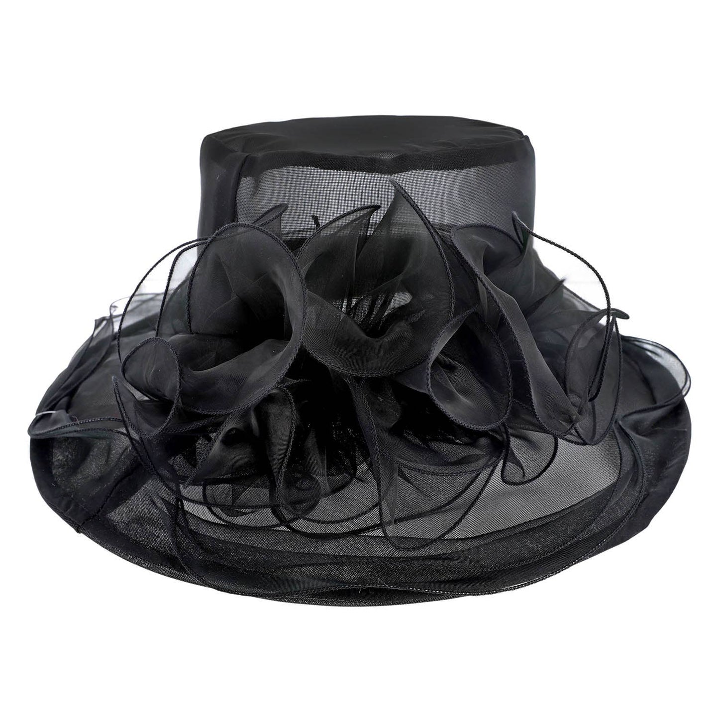 Floral Organza Mesh Derby Top Hat