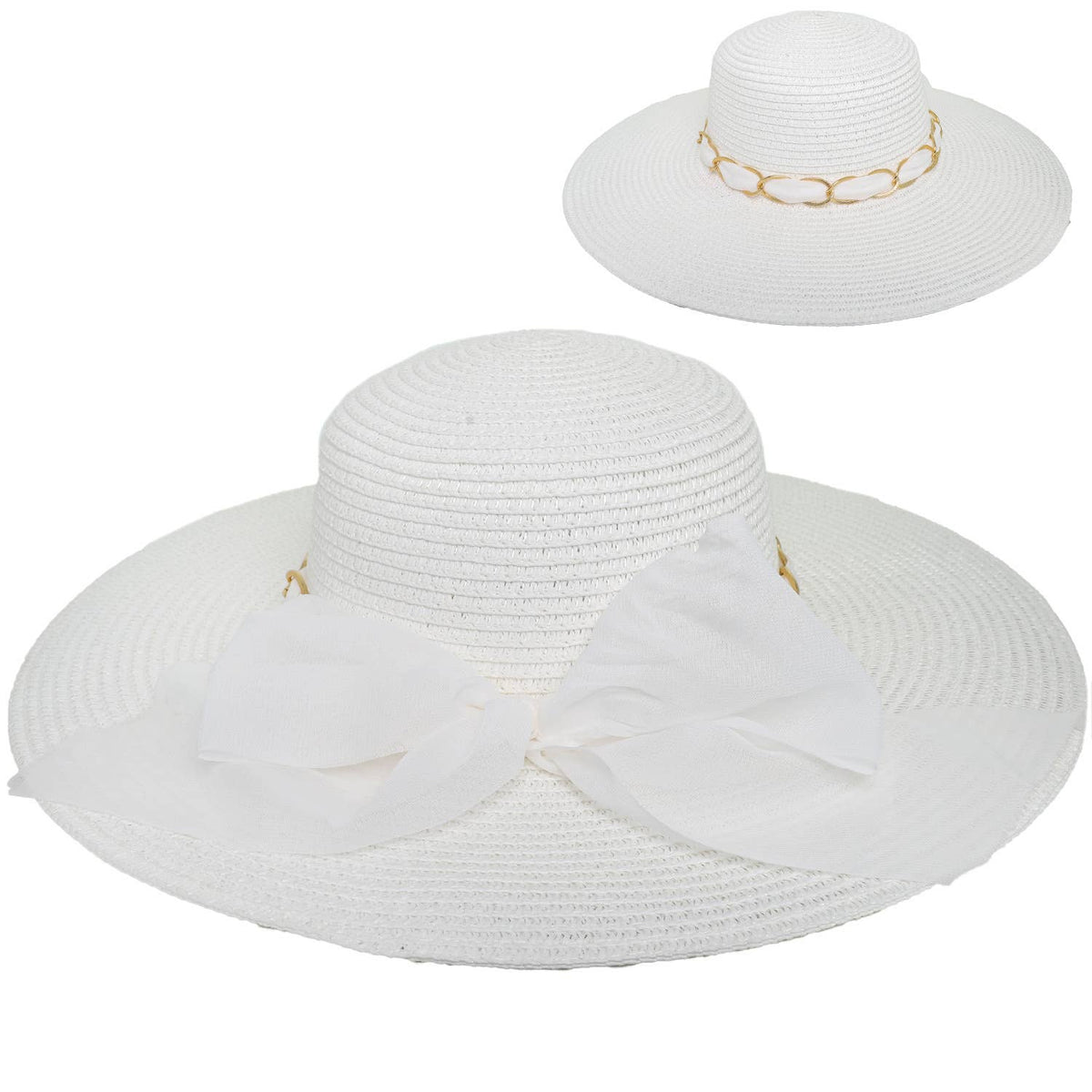 White Elegance Sheer Bow Sun Hat