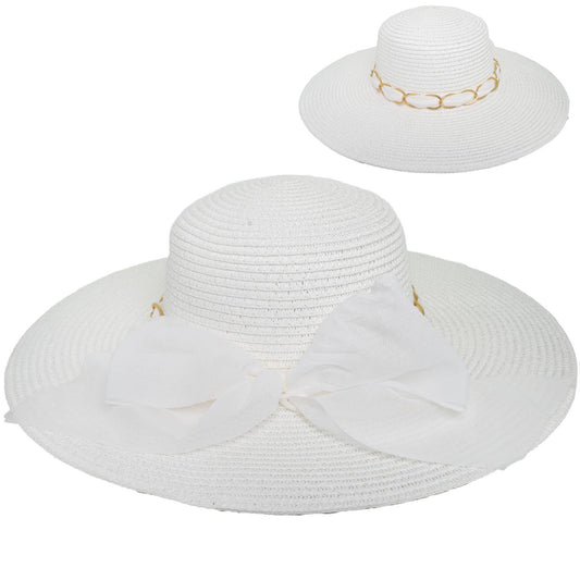 White Elegance Sheer Bow Sun Hat