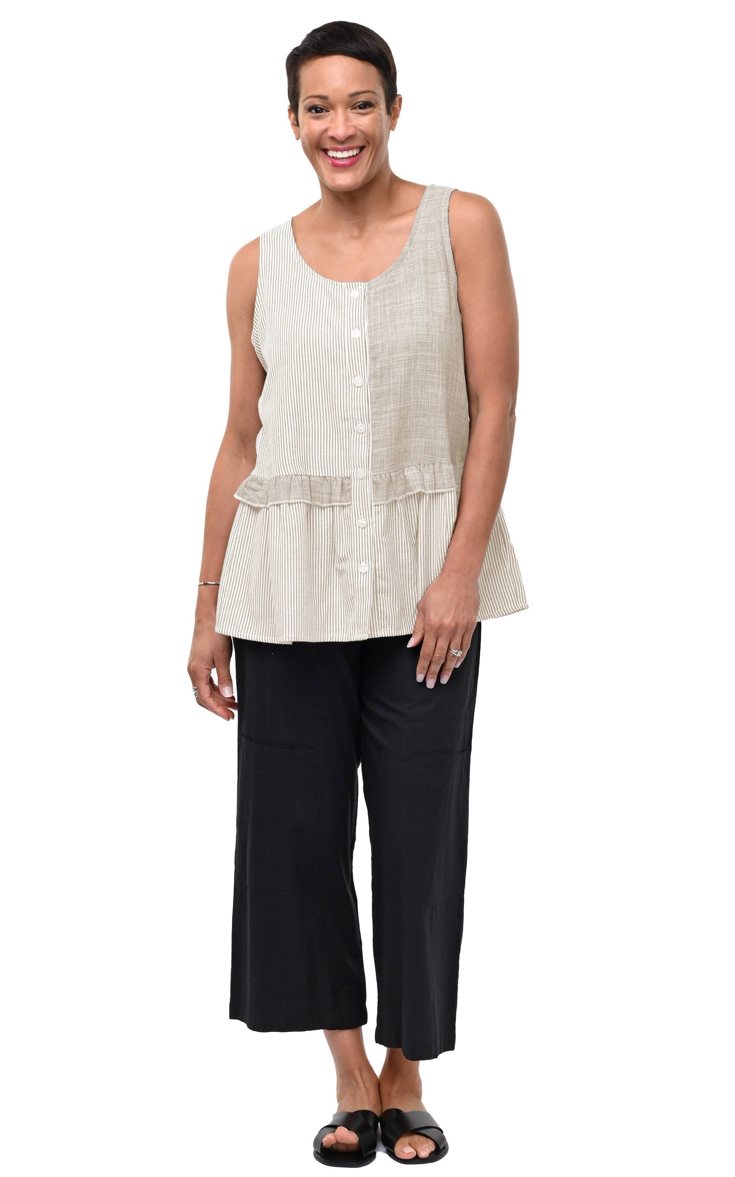 Collette Tank in Crockery Multi