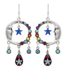 Luna Star Earrings w/ Tear Drop Dangles