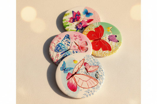 Butterfly Print Cosmetic Mirror (4 designs)