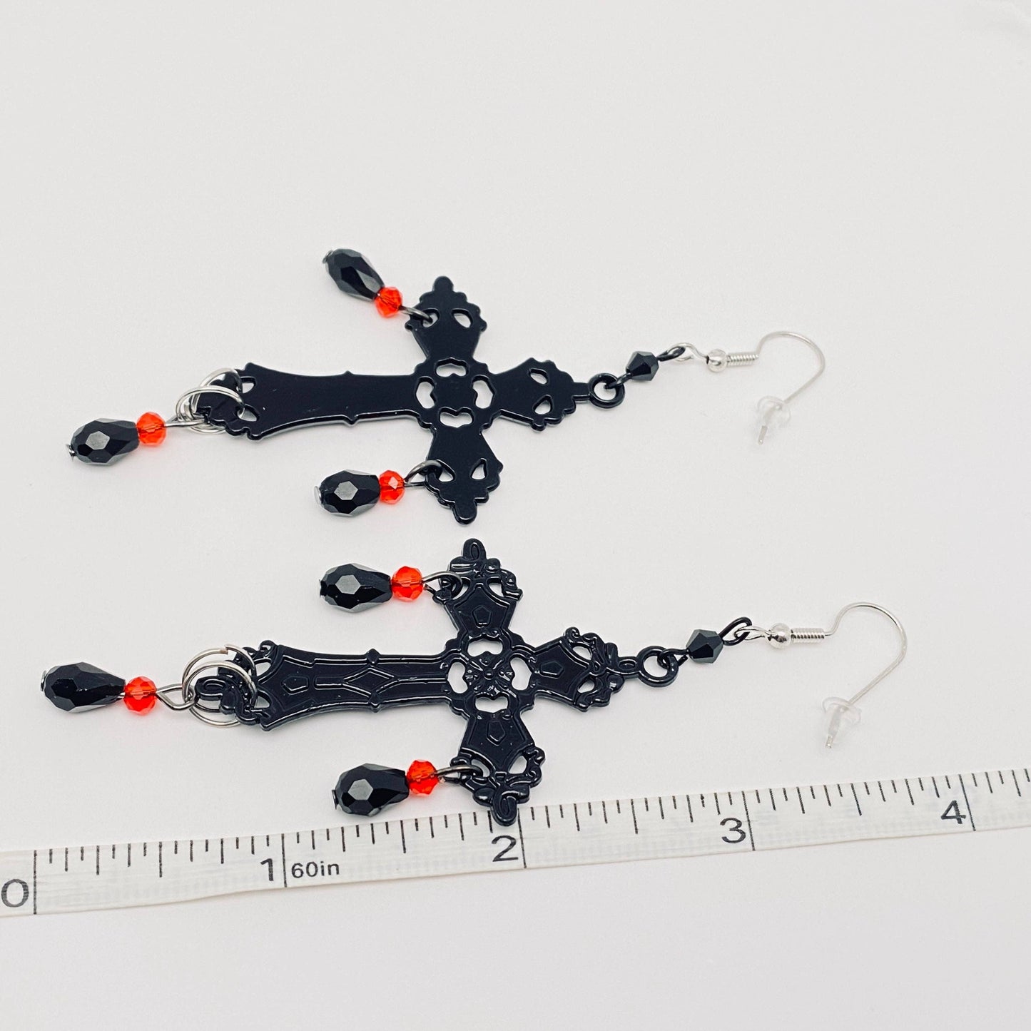 Gothic Diablo Cross Earrings