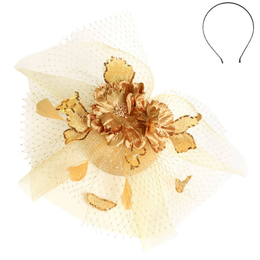 Golden Glow Floral Fascinator
