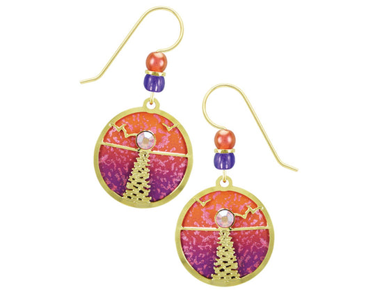 Ocean Sunset Purple & Orange Earrings