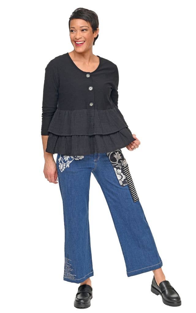 Wylie Denim Pant with Harvest Floral