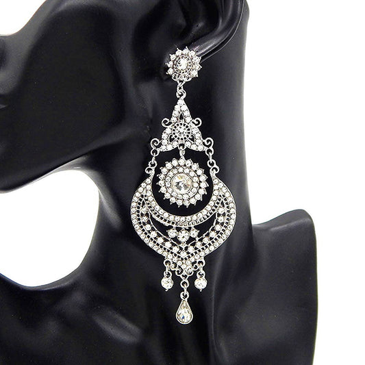 Chunky Rhinestone Chandelier Earrings
