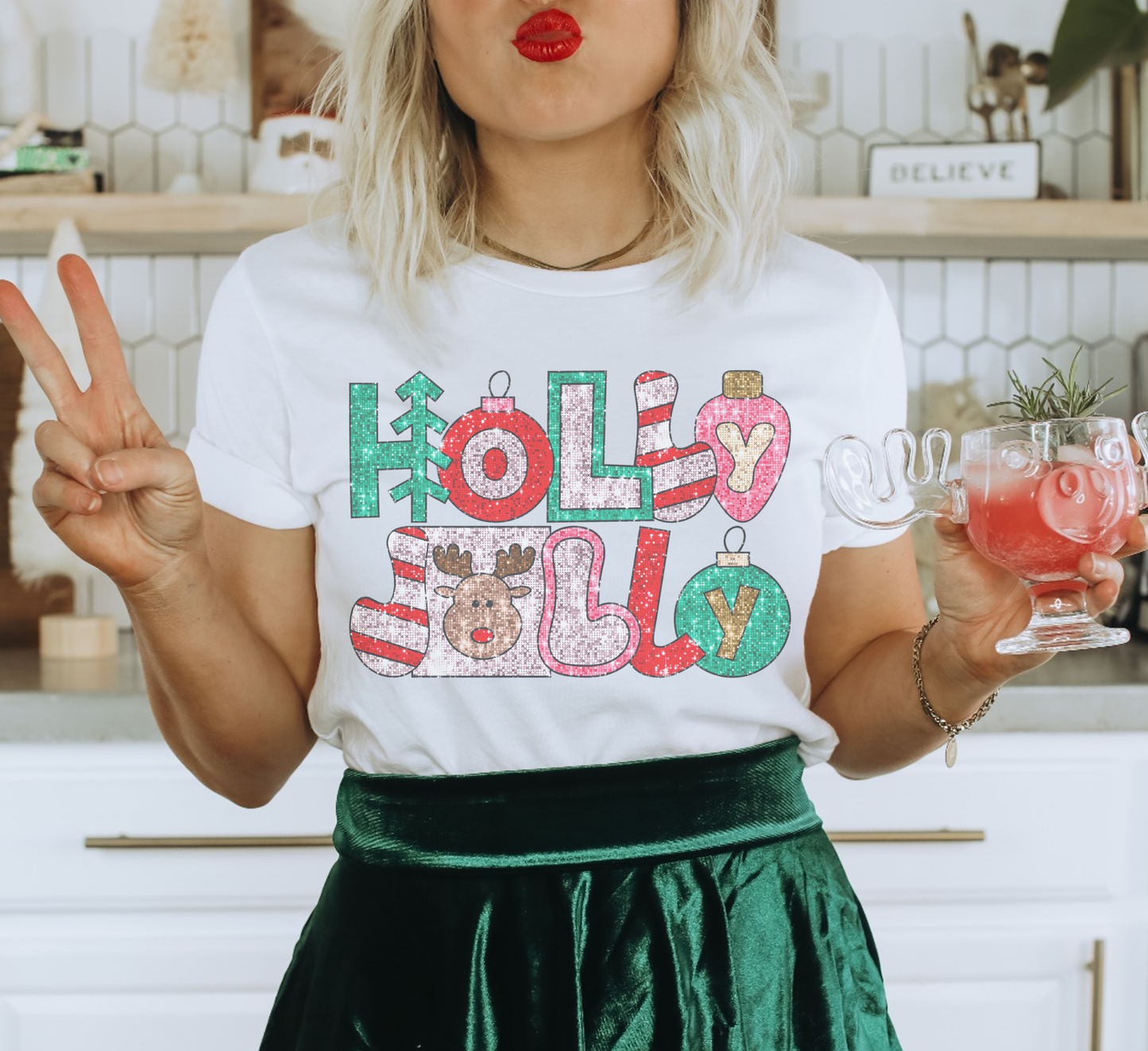 Holly Jolly Christmas Vintage Graphic Tee