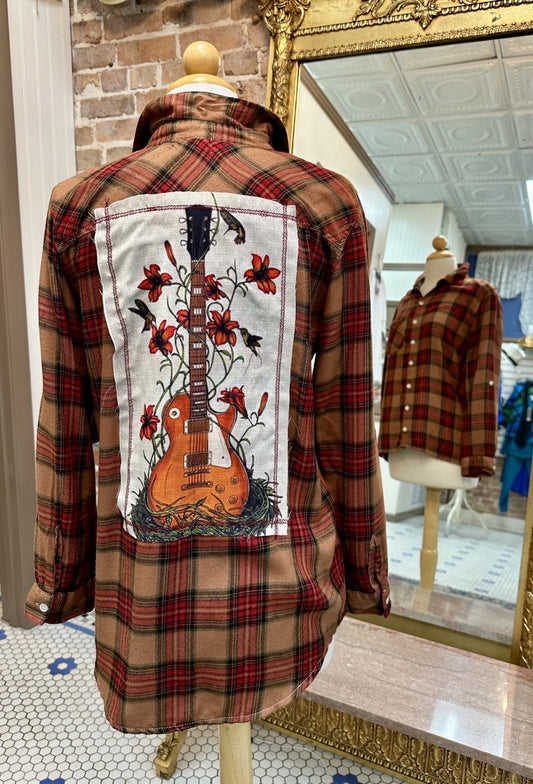 Flannel w/ Acoustic Guitar Patch