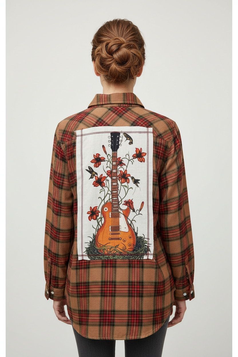 Flannel w/ Acoustic Guitar Patch