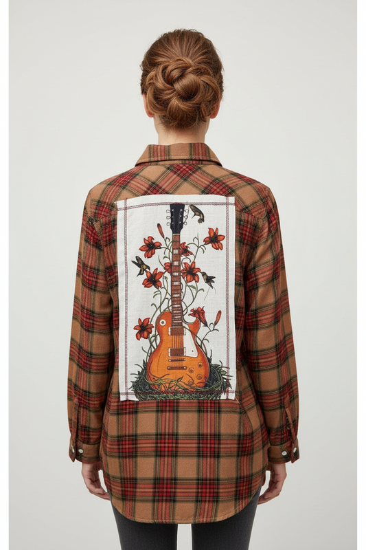 Flannel w/ Acoustic Guitar Patch