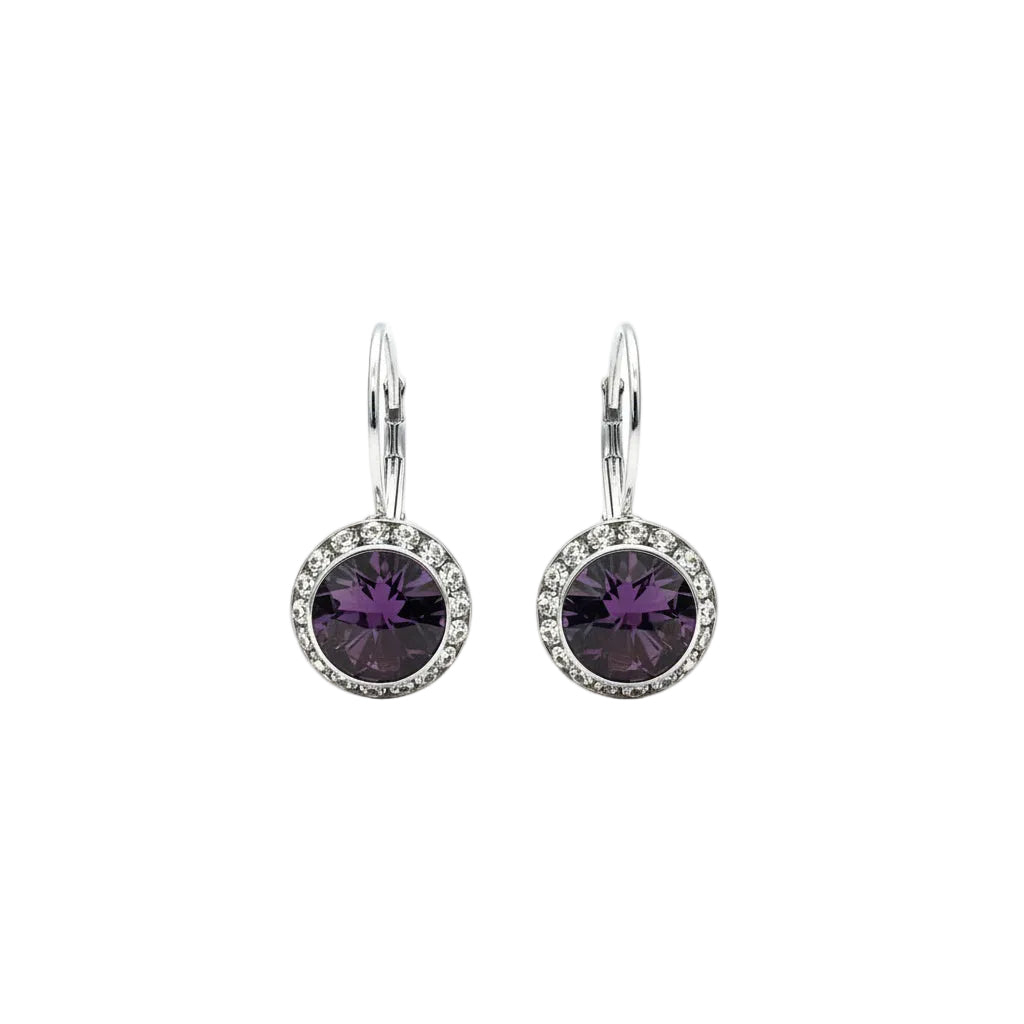 Amethyst February French Wire Earrings