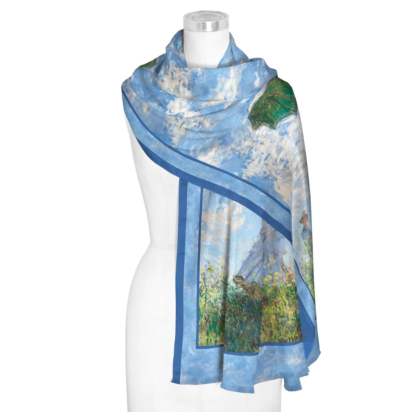 Monet "Woman with Parasol" Silk Blend Shawl