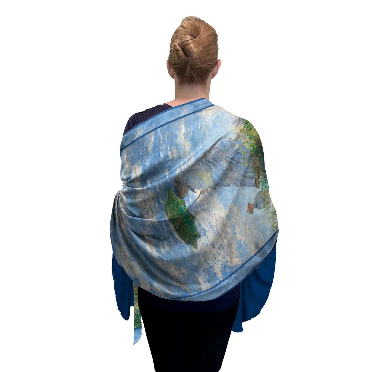 Monet "Woman with Parasol" Silk Blend Shawl