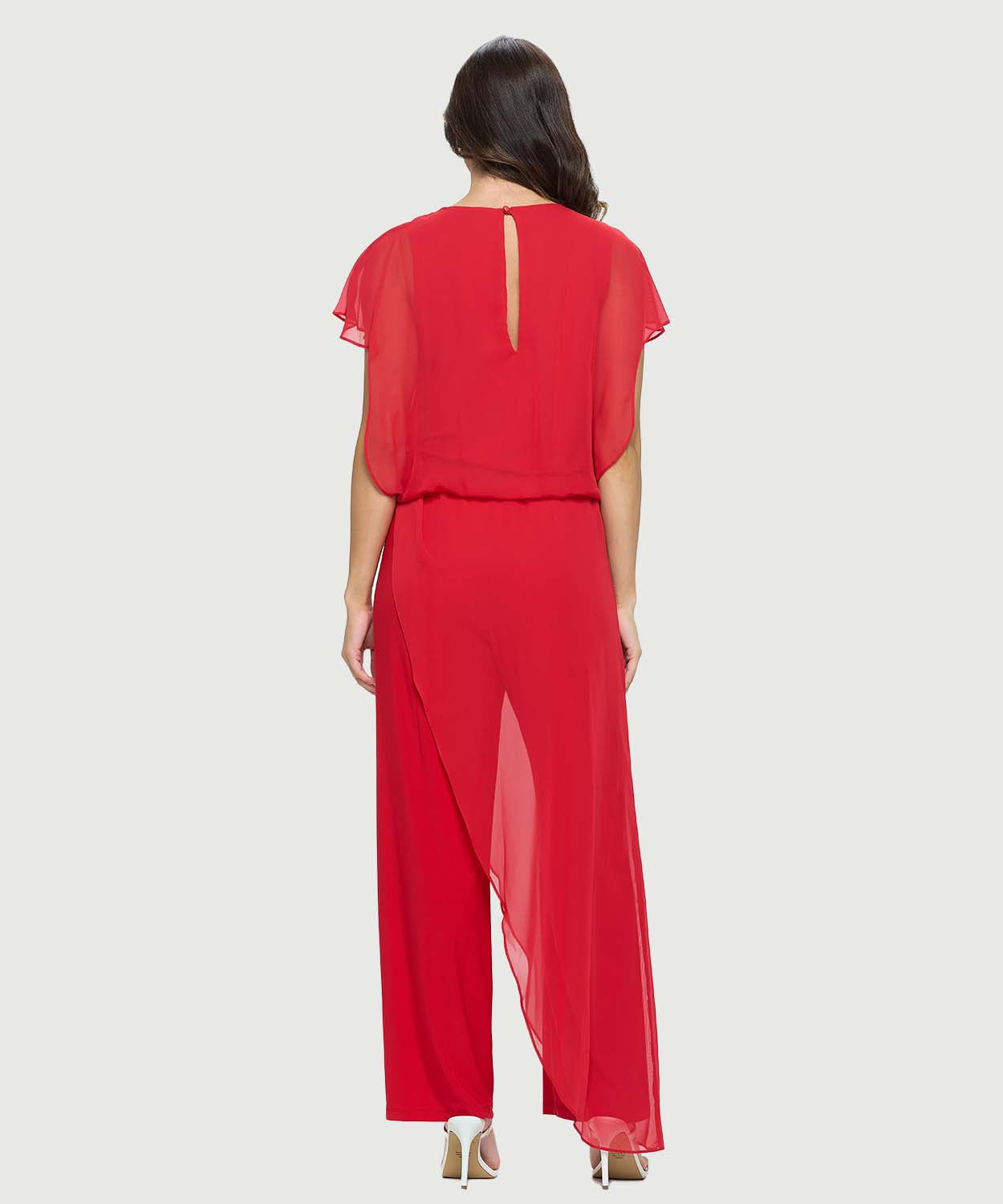 Jumpsuit with Chiffon Overlay