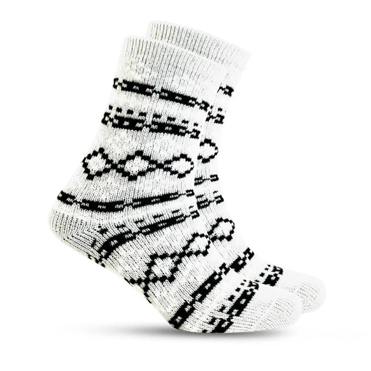 White Fox Patterned Sock