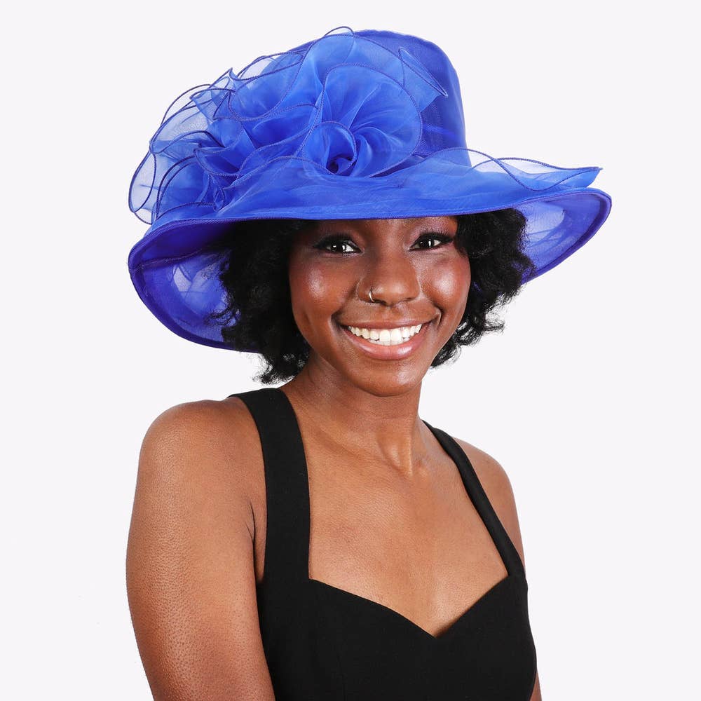 Floral Organza Mesh Derby Top Hat