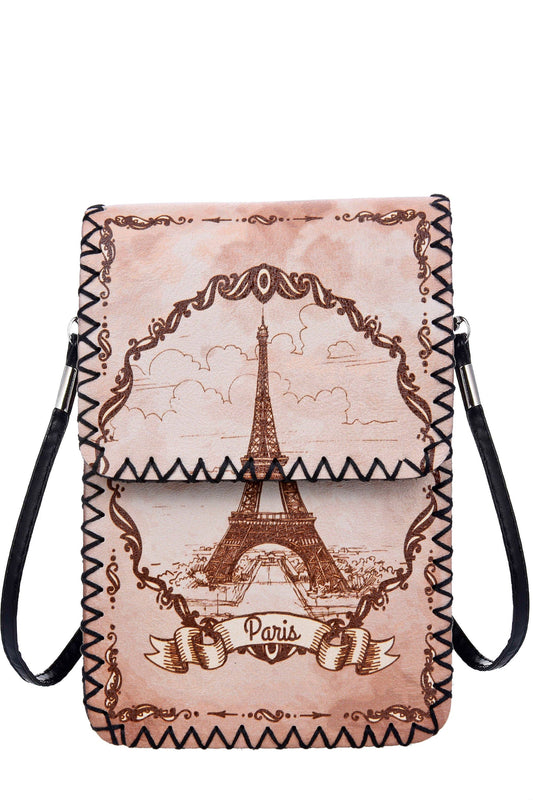 Eiffel Tower Printed Crossbody