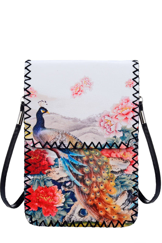 Printed Peacock Crossbody